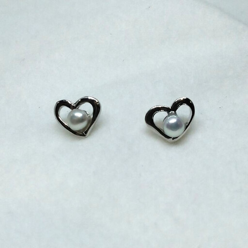 2220 真珠ピアス・ハートプチ(淡水本真珠・ボタン)贈り物 かわいい アクセサリー カジュアル オシャレ クリスマスプレゼント
