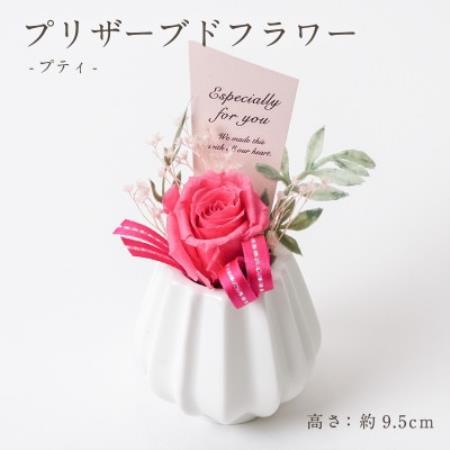 プリザーブドフラワーアレンジ 【プティ バラ(ホットピンク)】【1752015】
