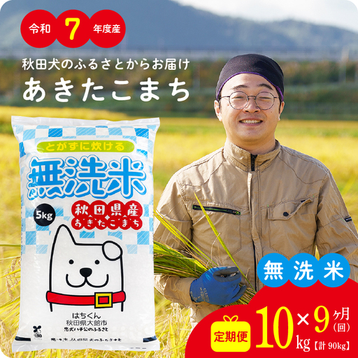 《令和7年産》【9ヶ月10kg定期便】無洗米 あきたこまち 無洗【真正ファーム】【ふるさと納税3.0】