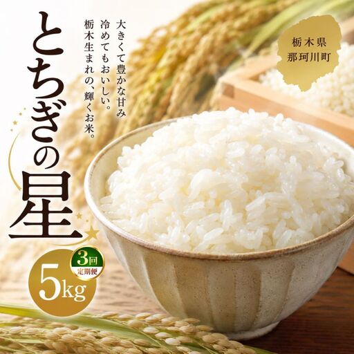 【令和8年度産】先行予約【定期3回】とちぎの星 5kg | 栃木県 那珂川町