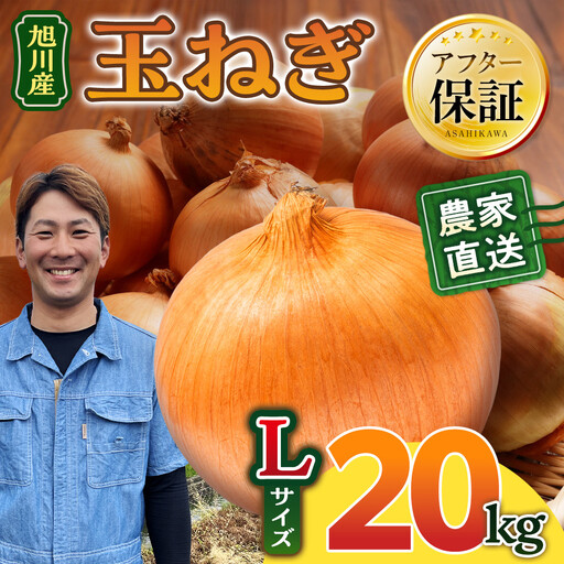 【先行予約】農家直送 低農薬 旭川産 玉ねぎＬサイズ20kg(2026年9月発送開始予定)_ | 玉ねぎ 05935