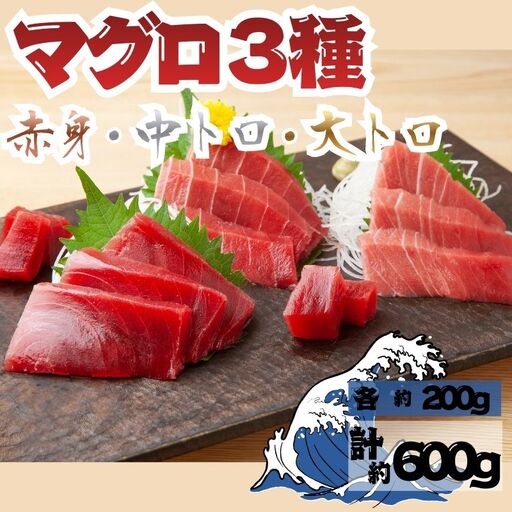 【9月上旬から順次発送】本マグロ 3種 赤身 中トロ 大トロ 各1柵[fu-0027-006]
