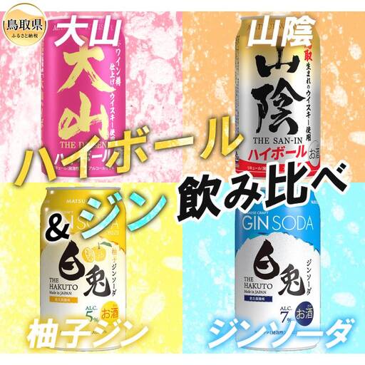 （鳥取・松井酒造）ハイボールとジンソーダ4種アソート　山陰＆大山＆白兎_T2600537