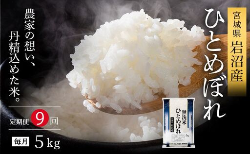 【令和8年産 】 食味鑑定士厳選 新米 ひとめぼれ 無洗米 5kg 9か月 定期便 コメ
