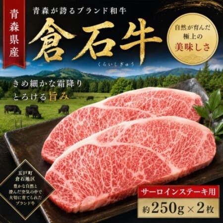 A4 ランク以上 あおもり 倉石牛 サーロインステーキ 約250g×2枚【配送不可地域：離島】【1757304】