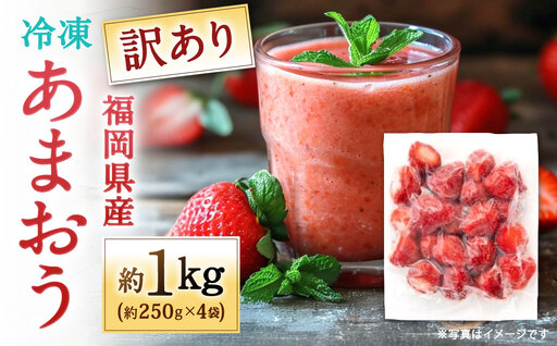 訳あり！ 福岡県産 冷凍あまおう 約1kg （ 250g × 4個 ） いちご イチゴ 苺 あまおう 冷凍 くだもの 果物 フルーツ 果実 国産
