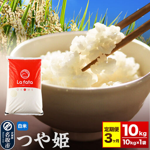 つや姫 10kg 白米 3ヶ月定期便 令和8年産 10月以降発送
