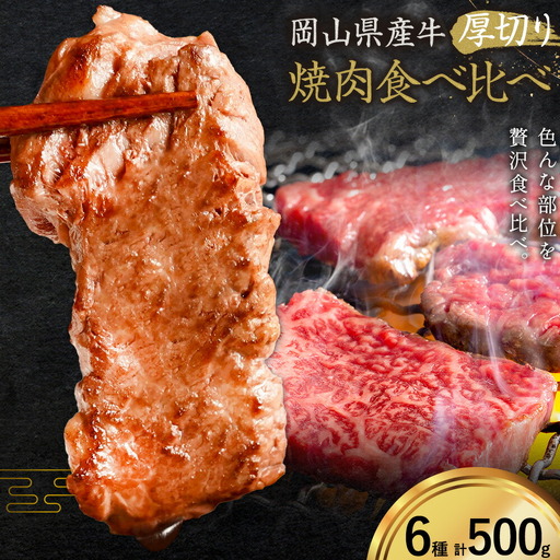 牛肉 国産 焼肉用 厚切り 食べ比べ セット 全6種 計500g