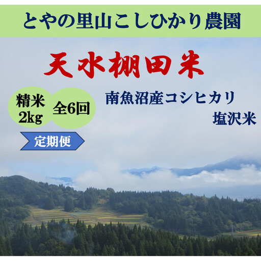 令和8年新米予約定期便[天水棚田米]特別栽培米雪蔵熟成塩沢産コシヒカリ精米2kg6回「とやの里山継承プロジェクト」|コシヒカリ[2026年10月下旬より順次発送予定]