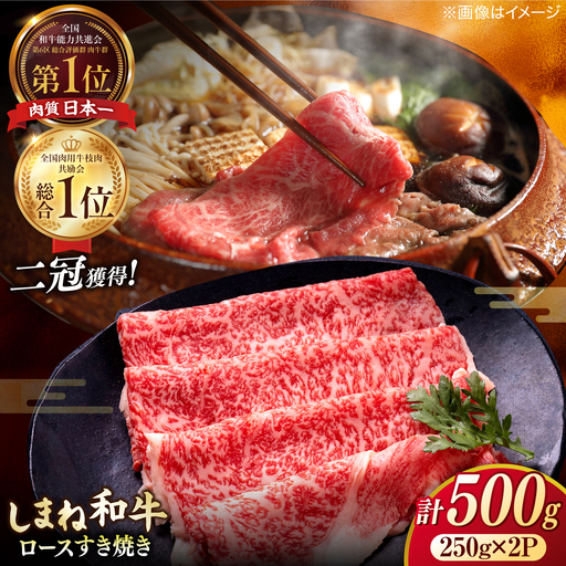 最高級品質の和牛肉！しまね和牛 ロースすき焼き用 500g（250g×2パック） 島根県松江市/有限会社宮本食肉店[ALCV014]