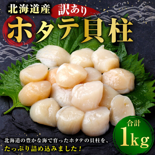 【 訳あり 】 北海道産 ホタテ貝柱 冷凍 500g × 2 ホタテ 貝柱 貝 貝類 海鮮 魚介類 魚介 おつまみ 晩酌 酒の肴 国産