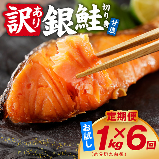 【定期便】銀鮭 切り身 1kg(約9切れ前後) 全6回