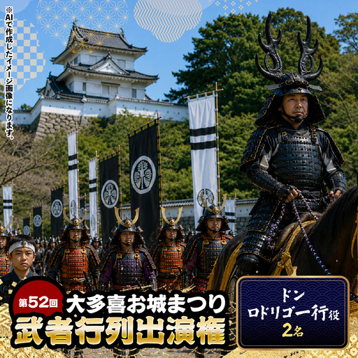 第52回大多喜お城まつり武者行列出演権（ドンロドリゴ一行役2名） W03409