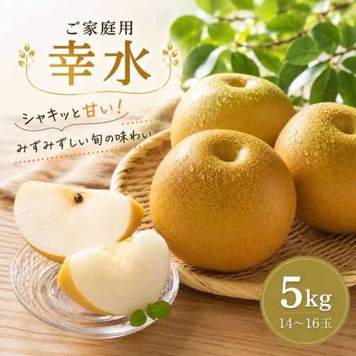 梨 幸水 ご家庭用 約5kg (14〜16玉) 幸水