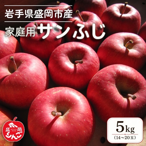 【1月発送】家庭用 サンふじ りんご 5kg（14～20玉） 北田りんご園 りんご kitada023 家庭用