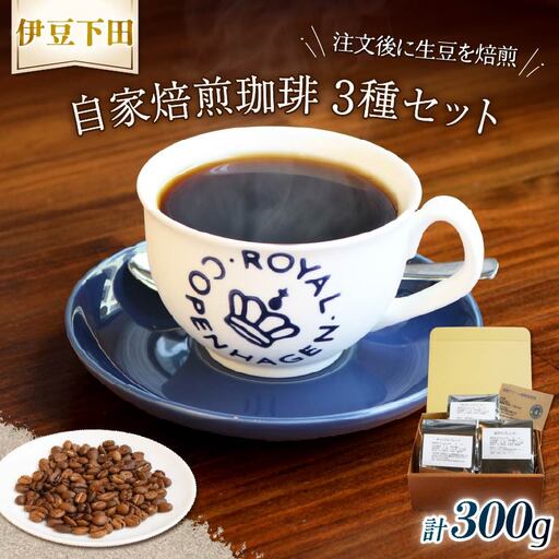 コーヒー 自家焙煎 珈琲豆 3種 セット 300g 伊豆 下田