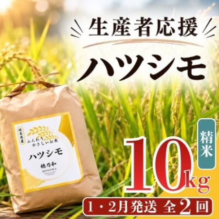 【発送月固定定期便】【先行予約】生産者応援!岐阜県産ハツシモ(精米)10kg【1・2月】全2回【配送不可地域：離島】【4089362】
