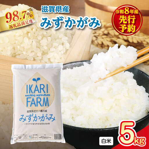 [新米 先行予約]令和8年産冷めても美味しいあっさりとした味わい「みずかがみ」白米[5kg][C076W]