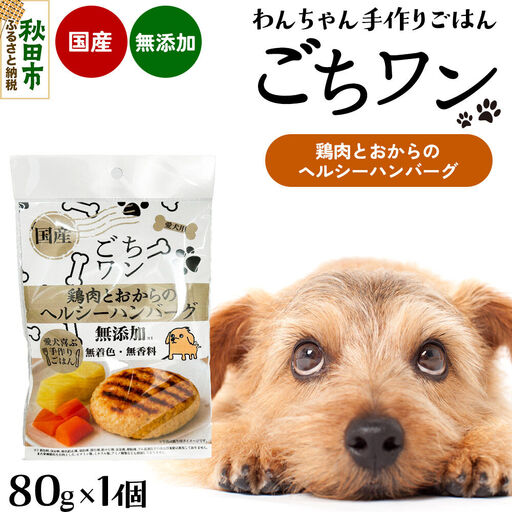 わんちゃん手づくりごはん「ごちワン」鶏肉とおからのヘルシーハンバーグ(レトルト)国産 ドッグフード 無着色・無香料