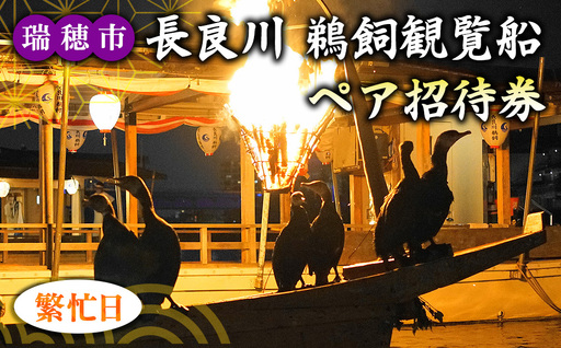[繁忙日]ぎふ長良川の鵜飼観覧乗合船ペア招待券 岐阜 観光 チケット 岐阜市/鵜飼観覧船事務所 