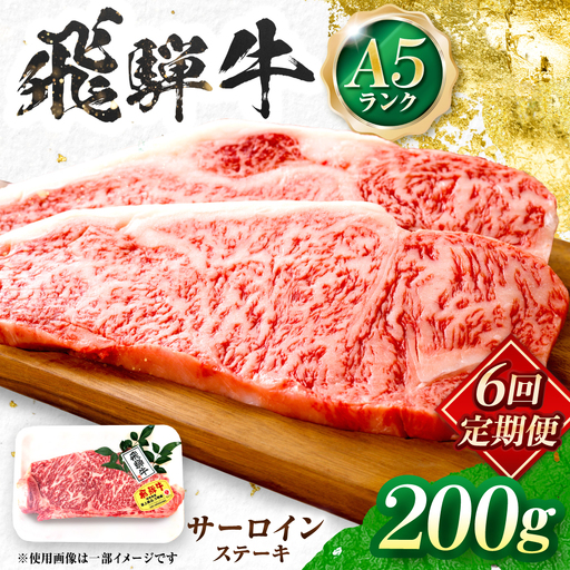 【6回定期便】飛騨牛 A5等級 サーロインステーキ 1枚 牛肉 肉 お肉 ステーキ 岐阜市 / 肉の松久[ANIP064]