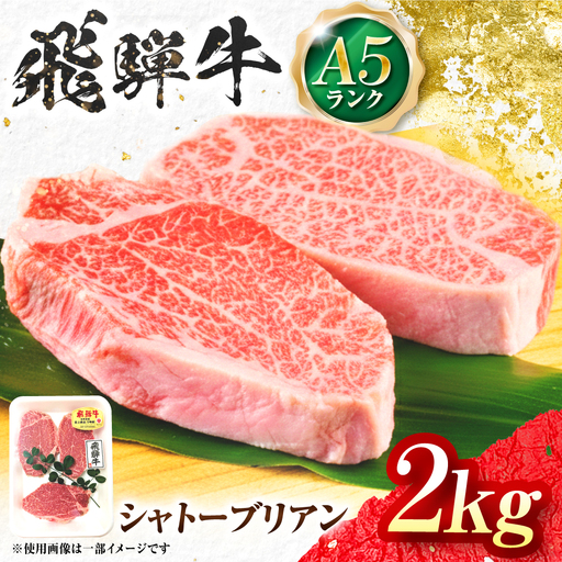 飛騨牛 A5等級 シャトーブリアンステーキ 10枚 計2000g（200g/1枚） 牛肉 肉 お肉 ステーキ 岐阜市 / 肉の松久[ANIP092]