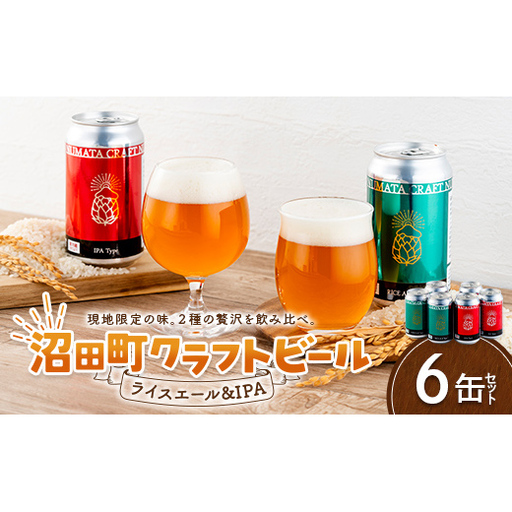 沼田町クラフトビール飲み比べセット IPA ライスエール 6缶(各種3缶) 地ビール ビール 酒 アルコール アルコール飲料 沼田町 北海道 n-0266