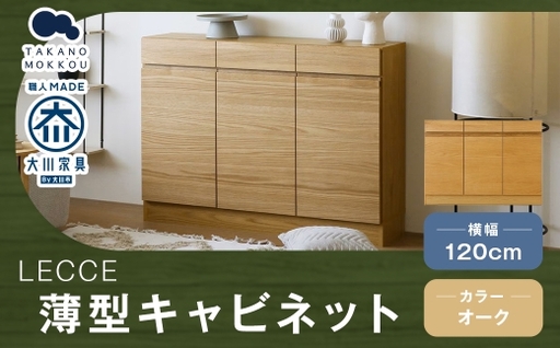 LECCE レッチェ 120薄型キャビネット オーク 【 10年保証 】 キャビネット タンス 戸棚 棚 収納家具 収納 家具 インテリア 木材 木製 ウッド