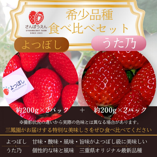 【先行予約！】2027年2月以降順次発送　食べ比べ「よつぼし」「うた乃」200ｇ×4パック
