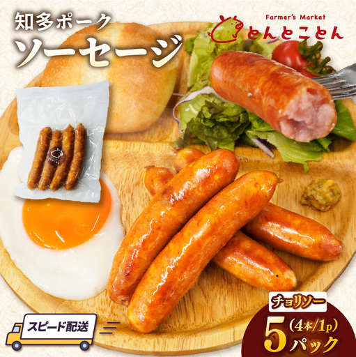 知多ポーク チョリソーソーセージ 1パック4本入り×5パック|ウインナー チョリソー 常滑市