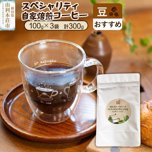 スペシャリティ自家焙煎コーヒー【豆】 おすすめ 300g（100g×3袋）＜クロネコゆうパケット＞