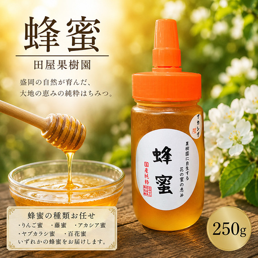 蜂蜜 250g 種類お任せ はちみつ ボトル 田屋果樹園 taya023 蜂蜜