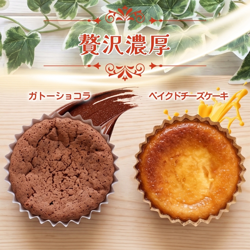 贅沢濃厚 ベイクドチーズケーキ3個 ガトーショコラ3個 計6個