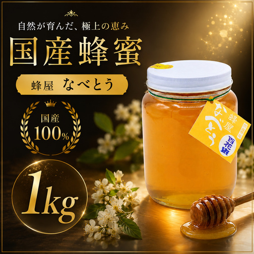 なべとう はちみつ 国産 100% 百花蜜1kg |はちみつ ハチミツ 蜂蜜 国産 福岡県産 川崎町 NBT