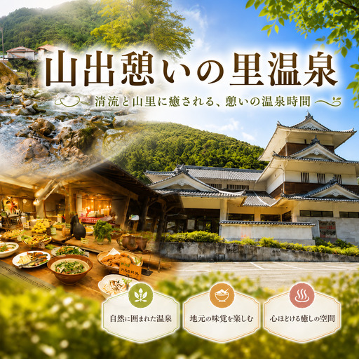 山出憩いの里温泉 割引券 6000円 分 ( 宿泊 食事 レストラン) 商品券 お食事券 宇和海 愛媛県 愛南町 温泉 日帰り温泉 入浴 利用 割引 源泉かけ流し 弱アルカリ性 岩風呂 貸切風呂 家族風呂 愛媛 愛南町 南宇和 四国 宇和島 自然 川遊び キャンプ ドッグラン 疲労回復 リフレッシュ バイキング ハートinハートなんぐん市場