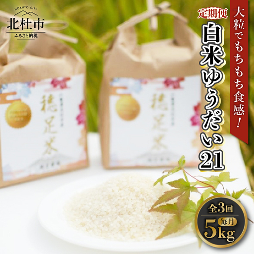 [先行予約][3ヵ月定期便][令和8年度新米]白米 有機肥料使用 ゆうだい21 5kg×1袋 [h154]