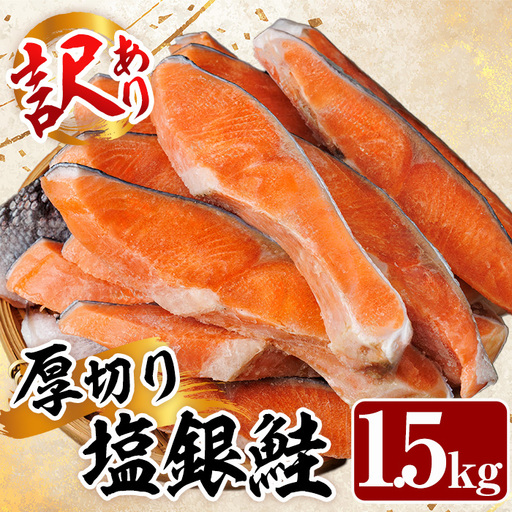 訳あり 銀鮭切身 厚切り 計1.5kg サケ しゃけ 魚 鮭 サーモン【YS-5】【株式会社安田】