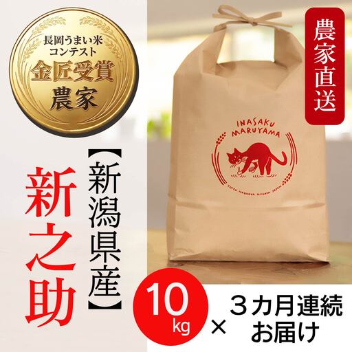 L4-8S103A【3ヶ月連続お届け】新潟県長岡産 新之助 10kg