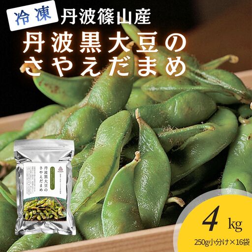 冷凍黒枝豆【スピード出荷】丹波篠山産 250ｇ×16袋 4kg 黒枝豆