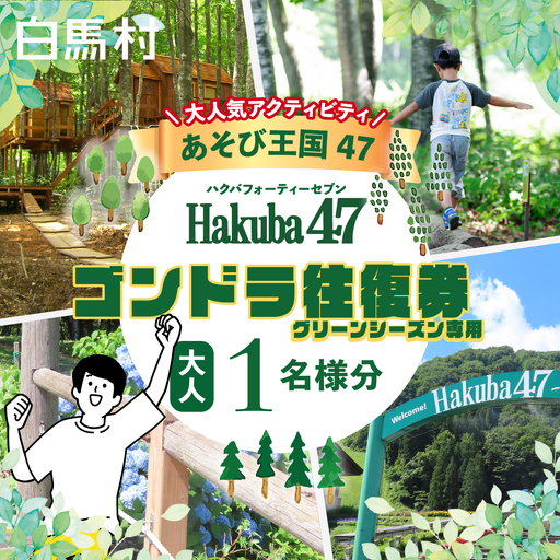 [体験チケット]Hakuba47 ゴンドラ往復乗車券 大人1名様 / 長野県白馬村