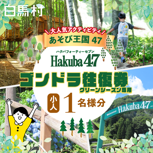 [体験チケット]Hakuba47 ゴンドラ往復乗車券 小人1名様 / 長野県白馬村