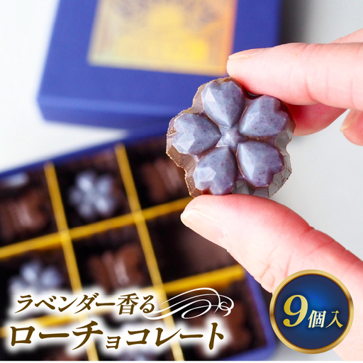 ラベンダー香るローチョコレートギフト 9粒入り フレーバー2種 ご褒美 贈り物 プレゼント バレンタイン ローチョコレート ビーガン ヴィーガン 母の日 ラベンダー ミルク スイーツ お菓子 洋菓子 おすすめギフトBOX 彦根 滋賀