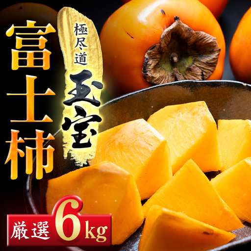 【先行受付】【堂々たる大玉】ずっしり濃密【富士柿】6kg　愛媛県産【64-95】YWTY088