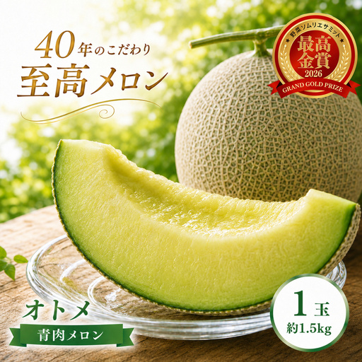 [2027年 先行予約]オトメ 1玉(約1.5kg) | 完熟 果物 メロン
