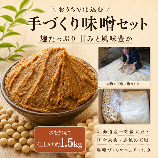 味噌 手づくり味噌セット1.5kg 