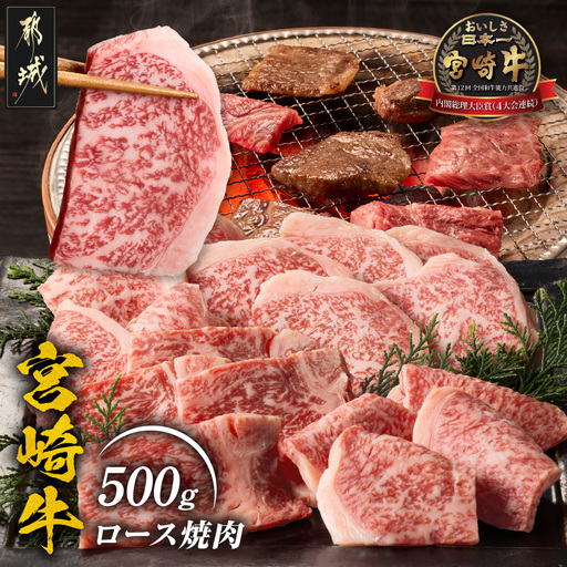 宮崎牛ロース焼肉500g〔17-89-015-500g〕_(都城市)