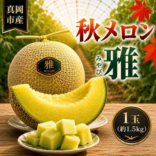 [2027年 先行予約]秋メロン 雅 1玉(約1.5kg) | 完熟 果物 メロン