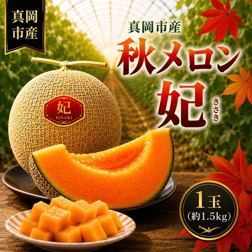 [2027年 先行予約]秋メロン 妃 1玉(約1.5kg) | 完熟 果物 メロン
