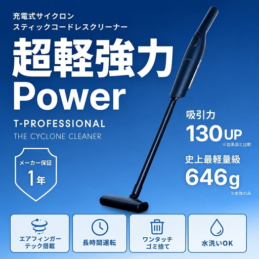 掃除機 クリーナー コードレス 充電式 ブラック 谷村実業