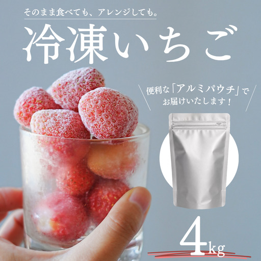 【2027年発送予定】完熟 冷凍イチゴ 4kg　【 フローズン ストロベリー スムージー 苺 いちご 】